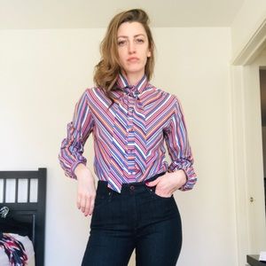 Alice Vintage Striped Blouse SZ Small